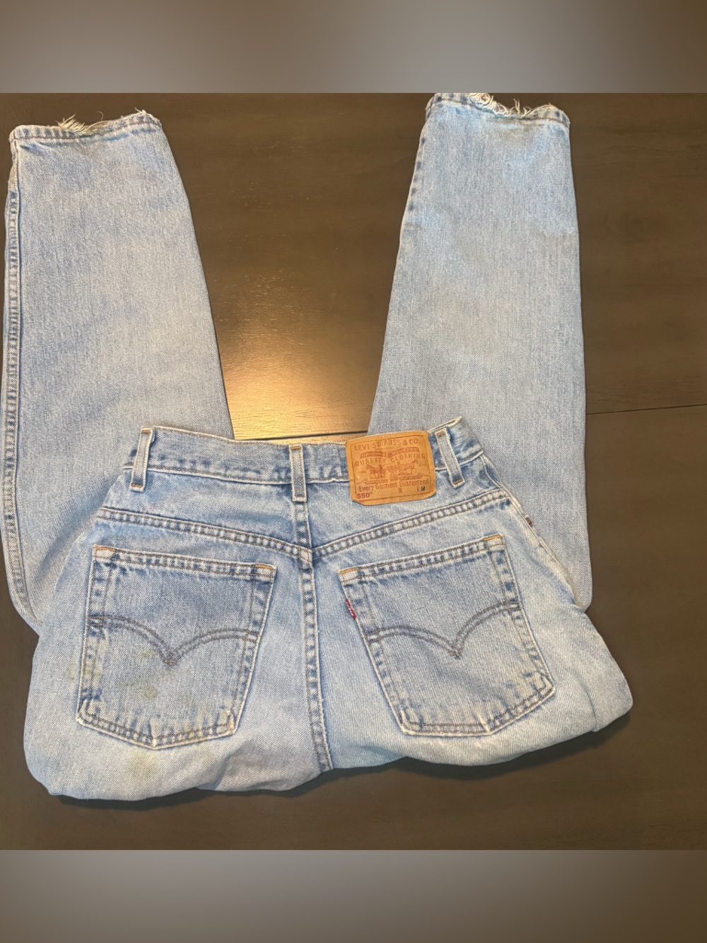1980’s Levi's Pale Blue women’s Straight Jeans w/ Leather Patch 550 8 (pair 10)
